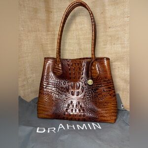 Brahmin medium Julian pecan Melbourne leather handbag shopping bag included
